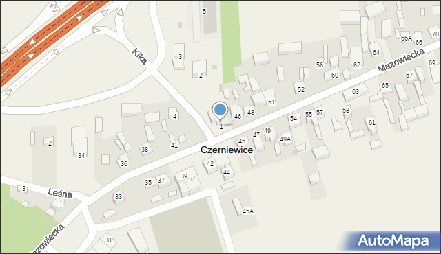 Czerniewice, Kika Konrada, 1, mapa Czerniewice