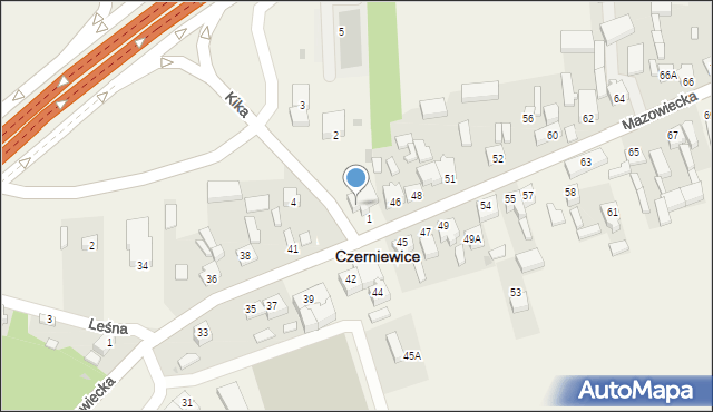 Czerniewice, Kika Konrada, 26, mapa Czerniewice