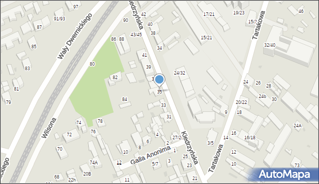 Częstochowa, Kiedrzyńska, 35, mapa Częstochowy