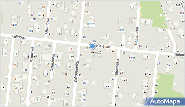 Częstochowa, Kielecka, 27, mapa Częstochowy