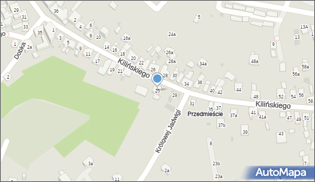 Dobczyce, Kilińskiego Jana, płk., 25, mapa Dobczyce