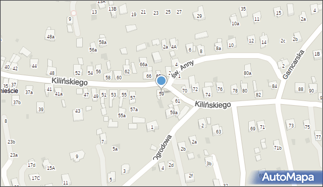 Dobczyce, Kilińskiego Jana, płk., 59, mapa Dobczyce