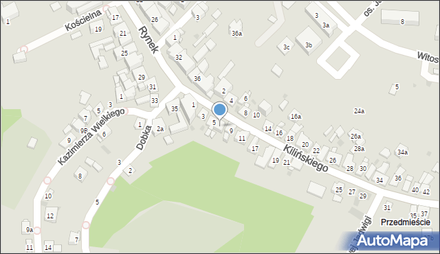 Dobczyce, Kilińskiego Jana, płk., 7, mapa Dobczyce