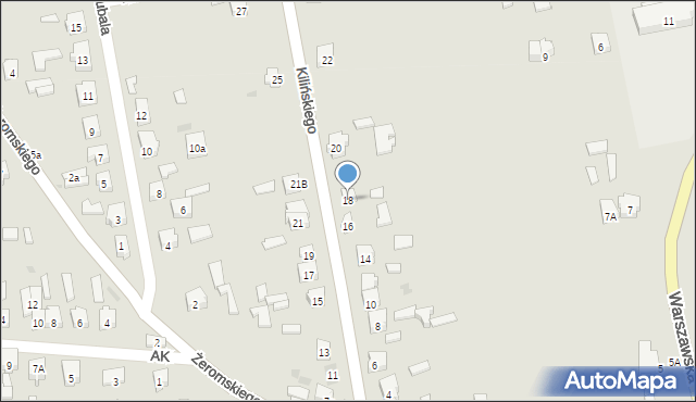 Drzewica, Kilińskiego Jana, płk., 18, mapa Drzewica