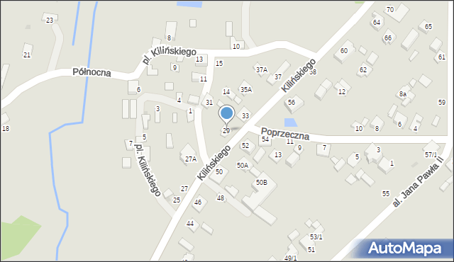 Gąbin, Kilińskiego Jana, płk., 29, mapa Gąbin