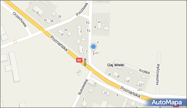 Gaj Wielki, Kiączyńska, 2, mapa Gaj Wielki