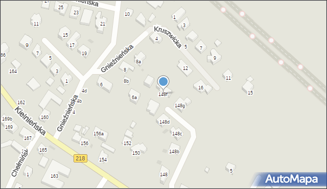 Gdańsk, Kielnieńska, 148f, mapa Gdańska