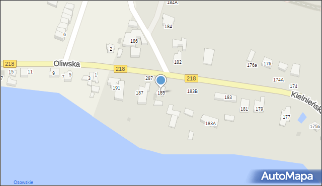 Gdańsk, Kielnieńska, 185, mapa Gdańska