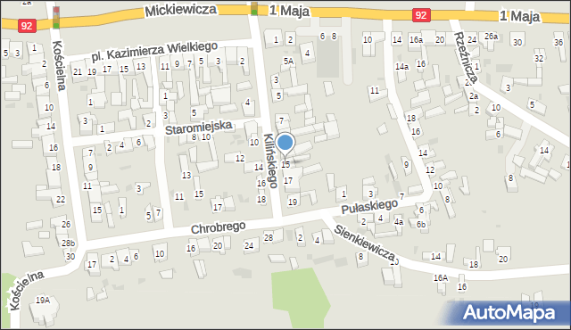 Golina, Kilińskiego Jana, płk., 15, mapa Golina