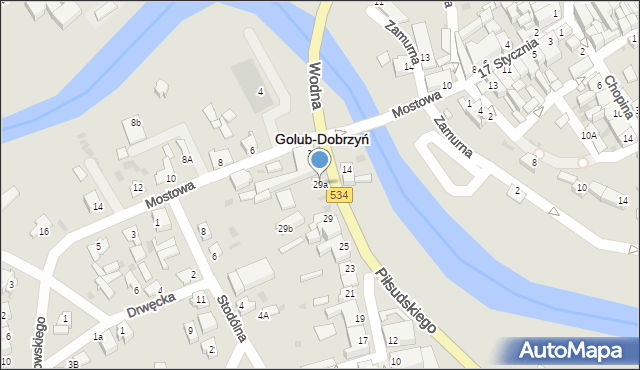 Golub-Dobrzyń, Kilińskiego Jana, płk., 29a, mapa Golub-Dobrzyń
