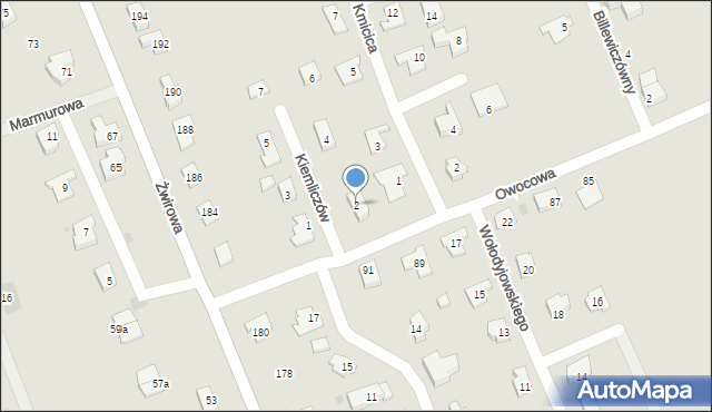 Gorzów Wielkopolski, Kiemliczów, 2, mapa Gorzów Wielkopolski