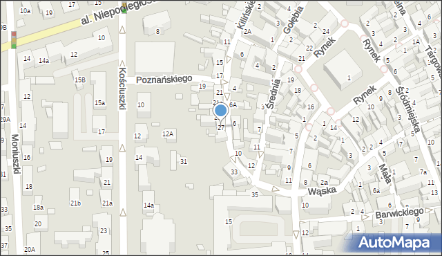 Jarocin, Kilińskiego Jana, płk., 27, mapa Jarocin