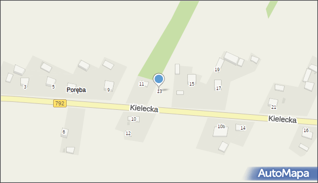 Jaworznik, Kielecka, 13, mapa Jaworznik