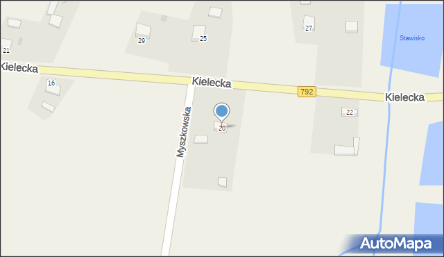 Jaworznik, Kielecka, 20, mapa Jaworznik