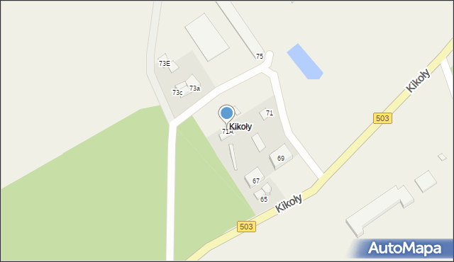 Kadyny, Kikoły, 71A, mapa Kadyny