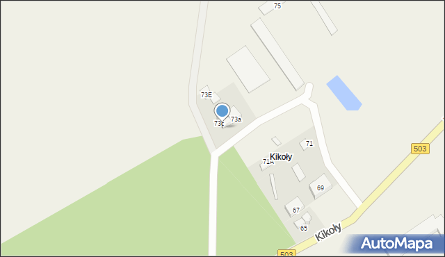 Kadyny, Kikoły, 73b, mapa Kadyny