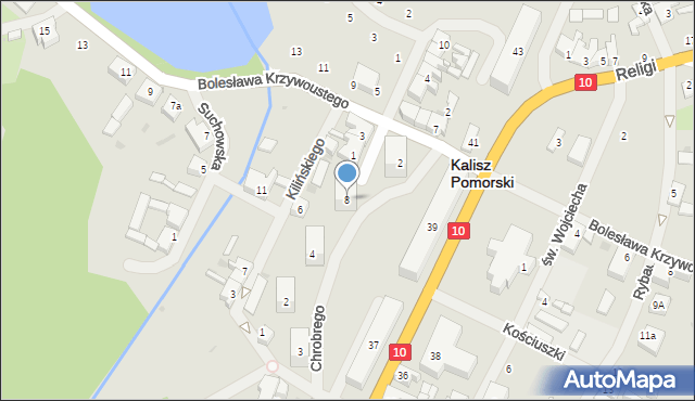 Kalisz Pomorski, Kilińskiego Jana, płk., 8, mapa Kalisz Pomorski