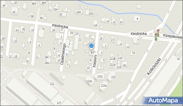 Katowice, Kiepury Jana, 6, mapa Katowic
