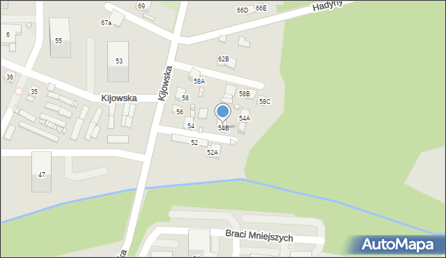Katowice, Kijowska, 54B, mapa Katowic