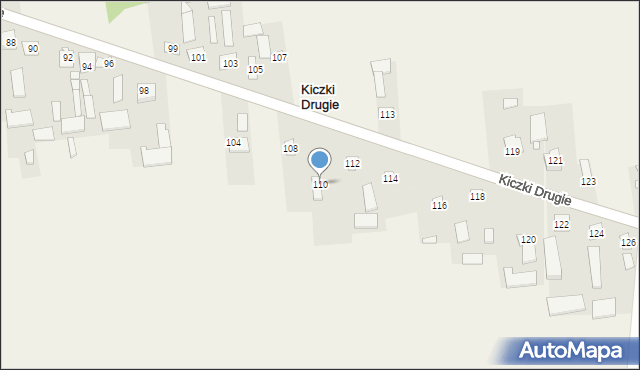 Kiczki Drugie, Kiczki Drugie, 110, mapa Kiczki Drugie