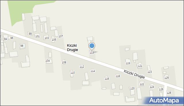 Kiczki Drugie, Kiczki Drugie, 113, mapa Kiczki Drugie