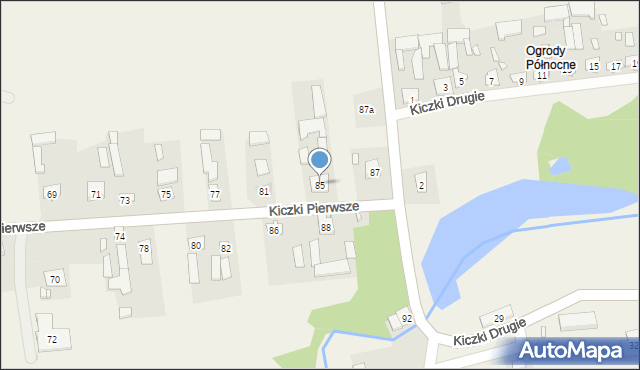Kiczki Pierwsze, Kiczki Pierwsze, 85, mapa Kiczki Pierwsze