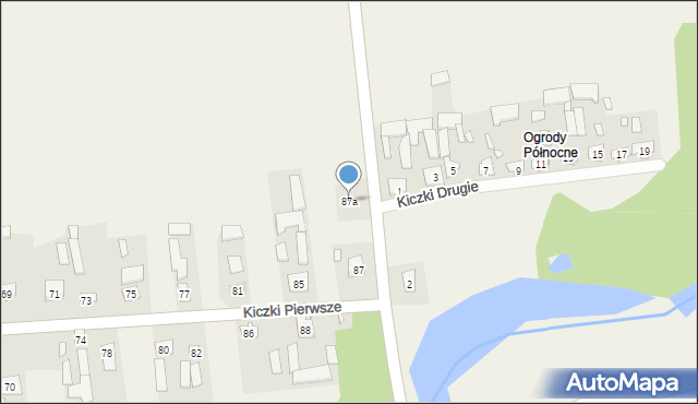 Kiczki Pierwsze, Kiczki Pierwsze, 87a, mapa Kiczki Pierwsze