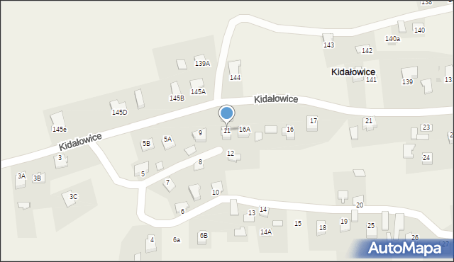 Kidałowice, Kidałowice, 11, mapa Kidałowice