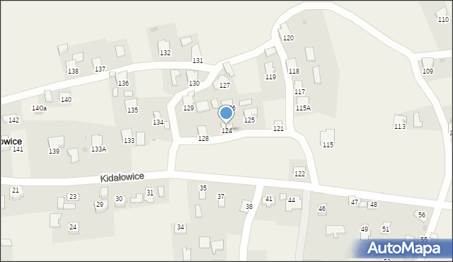 Kidałowice, Kidałowice, 124, mapa Kidałowice