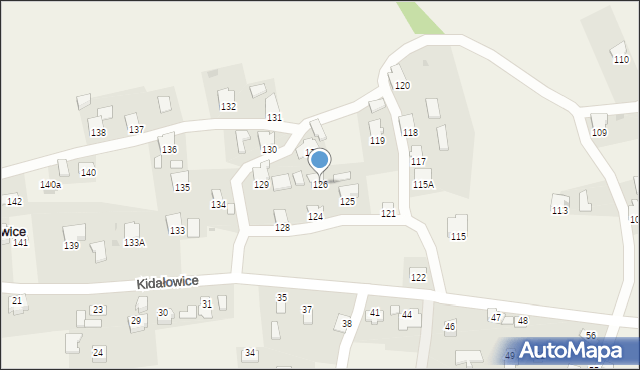 Kidałowice, Kidałowice, 126, mapa Kidałowice