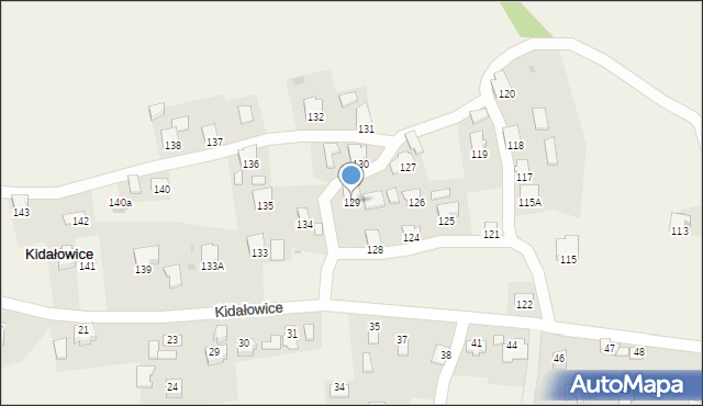 Kidałowice, Kidałowice, 129, mapa Kidałowice