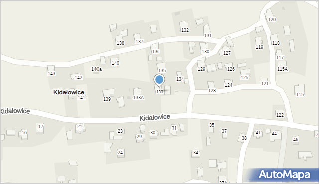 Kidałowice, Kidałowice, 133, mapa Kidałowice