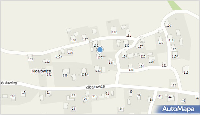 Kidałowice, Kidałowice, 135, mapa Kidałowice