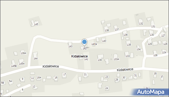 Kidałowice, Kidałowice, 142, mapa Kidałowice