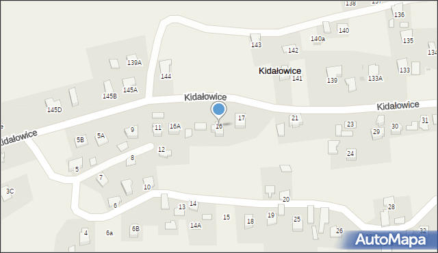 Kidałowice, Kidałowice, 16, mapa Kidałowice