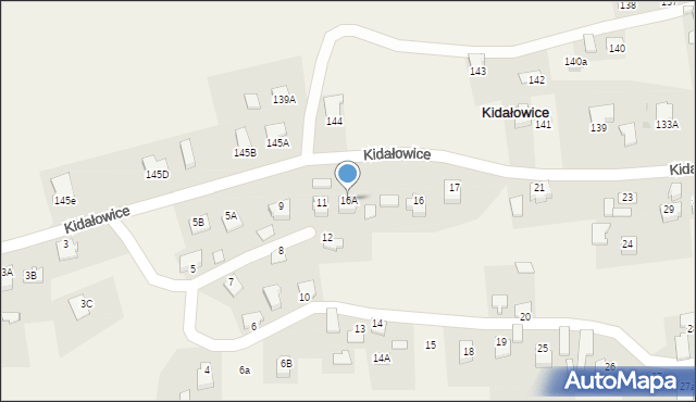 Kidałowice, Kidałowice, 16A, mapa Kidałowice