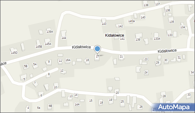 Kidałowice, Kidałowice, 17, mapa Kidałowice