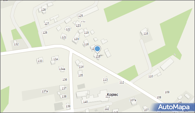Kielanówka, Kielanówka, 115, mapa Kielanówka