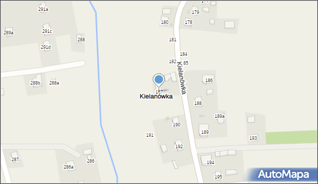 Kielanówka, Kielanówka, 187, mapa Kielanówka