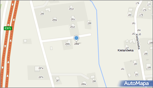 Kielanówka, Kielanówka, 288a, mapa Kielanówka