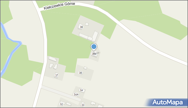 Kiełczewice Górne, Kiełczewice Górne, 36b, mapa Kiełczewice Górne