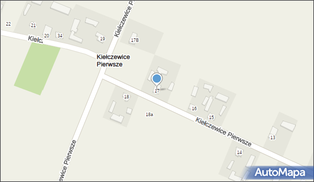 Kiełczewice Pierwsze, Kiełczewice Pierwsze, 17, mapa Kiełczewice Pierwsze