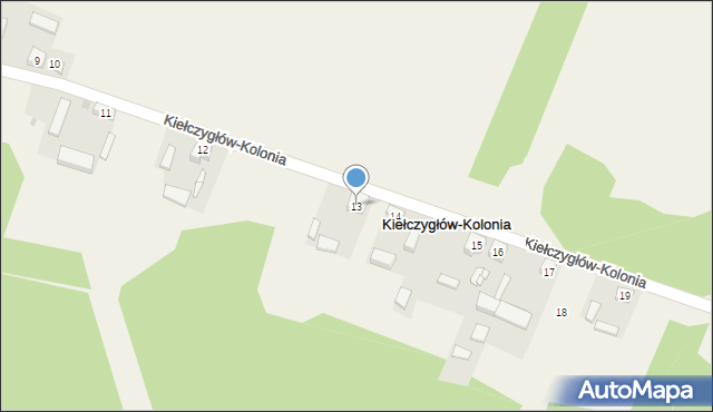 Kiełczygłów-Kolonia, Kiełczygłów-Kolonia, 13, mapa Kiełczygłów-Kolonia