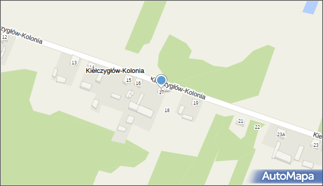 Kiełczygłów-Kolonia, Kiełczygłów-Kolonia, 17, mapa Kiełczygłów-Kolonia