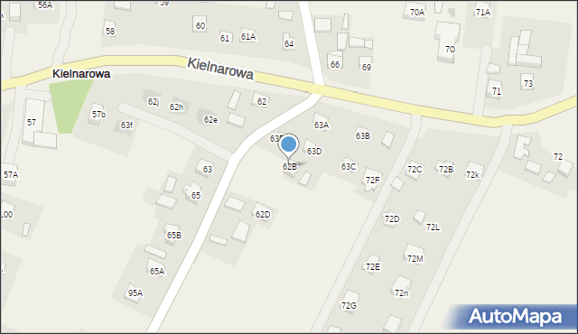 Kielnarowa, Kielnarowa, 62B, mapa Kielnarowa