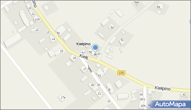 Kiełpino, Kiełpino, 55, mapa Kiełpino