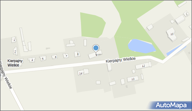 Kierpajny Wielkie, Kierpajny Wielkie, 9, mapa Kierpajny Wielkie