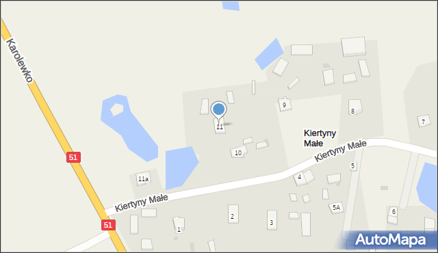 Kiertyny Małe, Kiertyny Małe, 11, mapa Kiertyny Małe