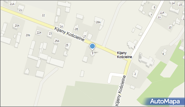 Kijany, Kijany Kościelne, 1, mapa Kijany