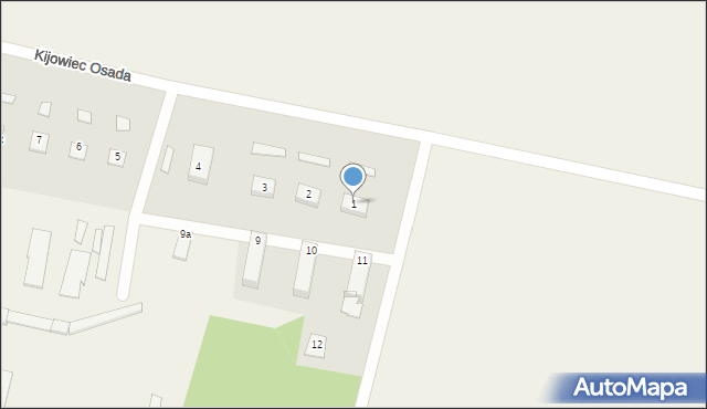 Kijowiec Osada, Kijowiec Osada, 1, mapa Kijowiec Osada